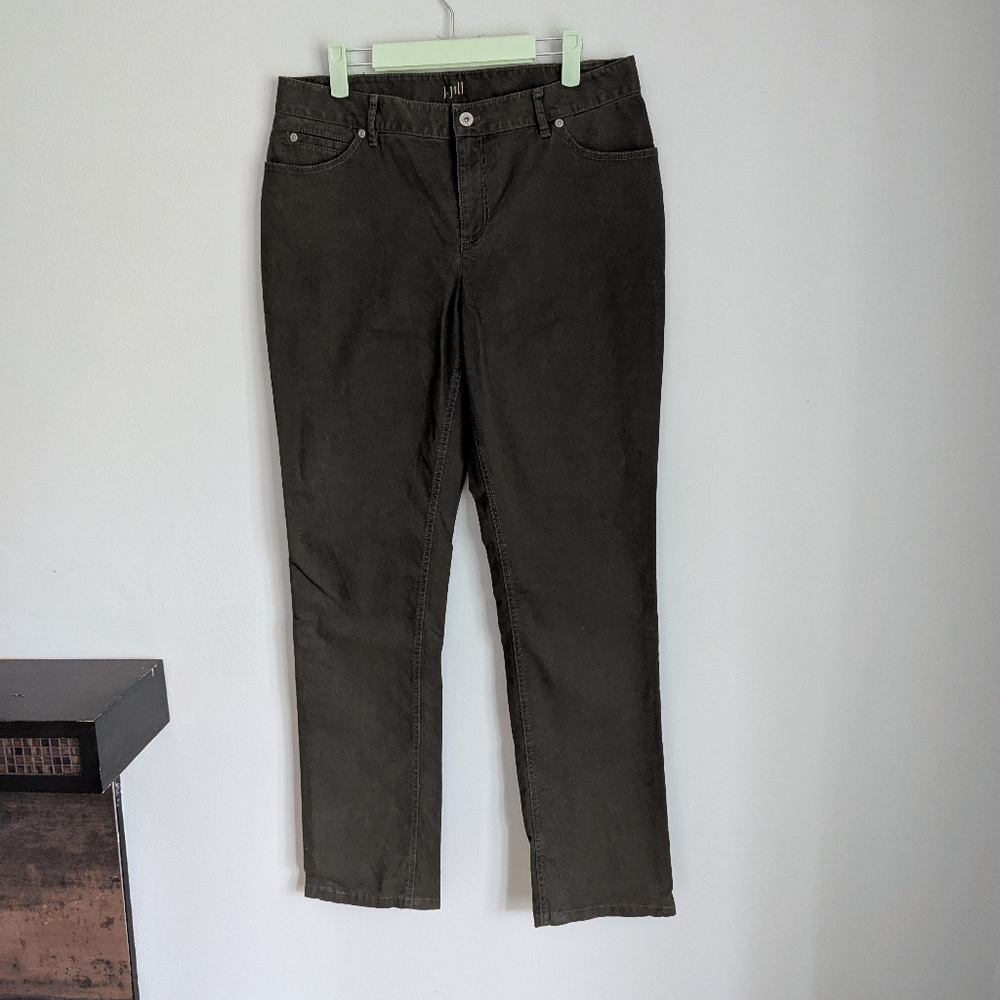 J.Jill Denim Authentic Fit Slim Ankle Womens 10 Pants Stretch Dark ArmyGreen 203